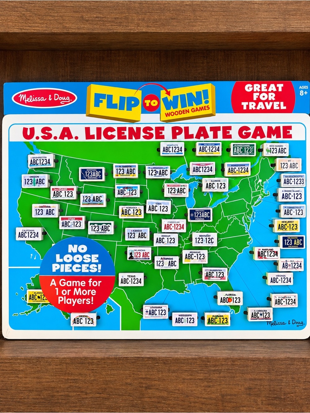 NIP Melissa & Doug U.S.A. License Plate Travel Game -